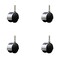 Service Caster 2'' Floor Safe Chrome Hooded Twin Wheel Caster 3/8 Threaded Stem, 4PK SCC-TS02S50D-NYU-BC-381615-4 - alternate 1
